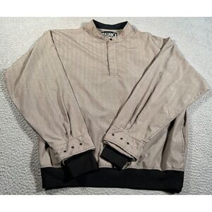 Zero Restriction Windbreaker Men Large Golf Snap Button‎ Microfiber Herringbone